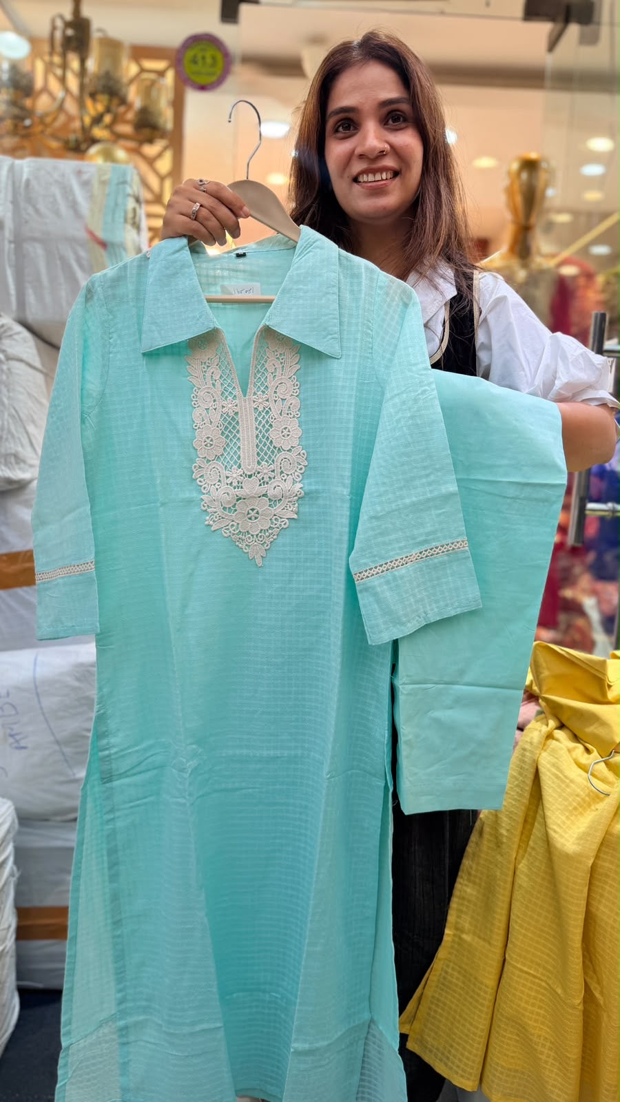Pastel Poetry – Textured Cotton Suit Set ✨