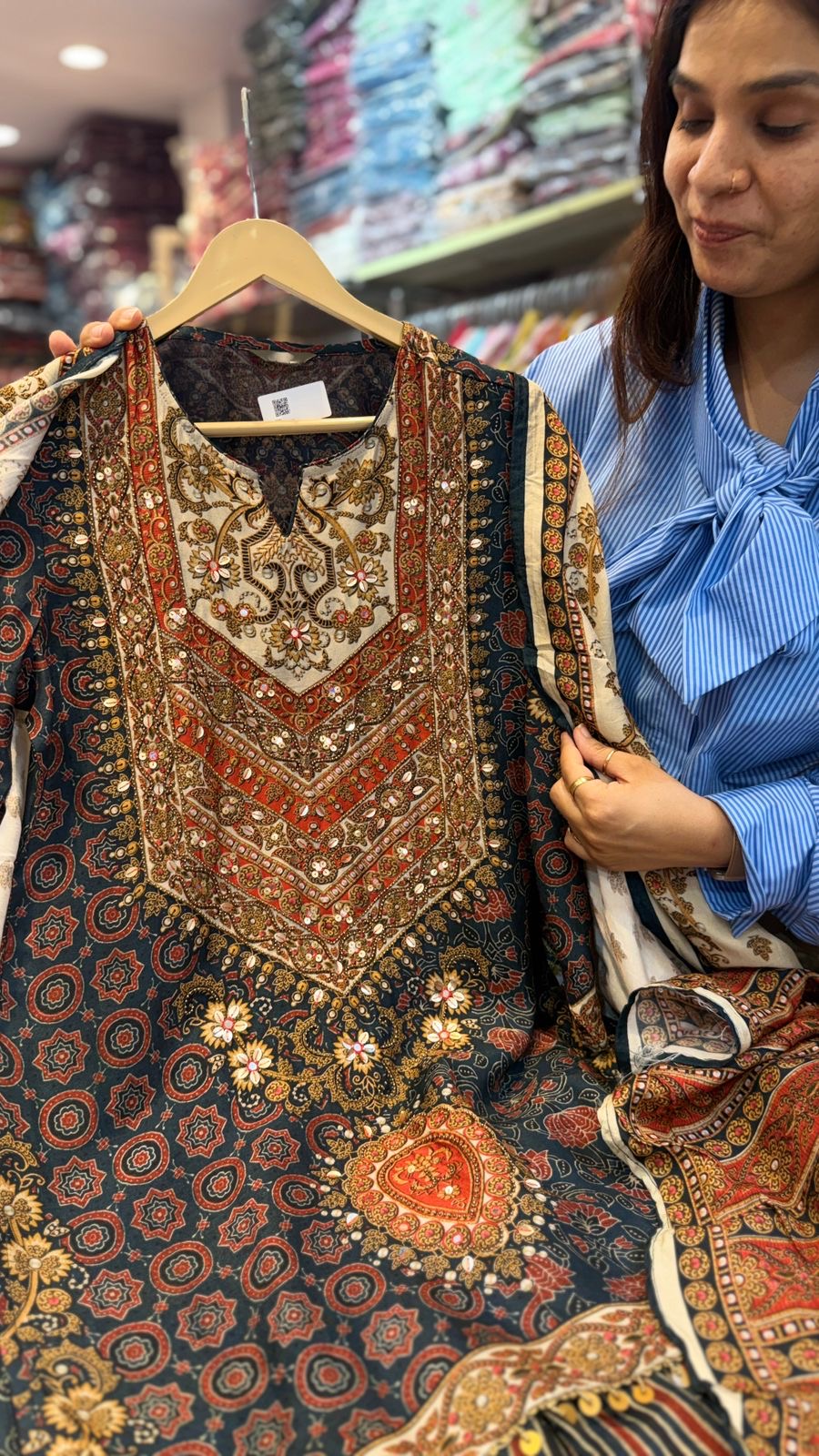 The Ajrak Afterglow – Embellished Suit Set — Kareena Inspired