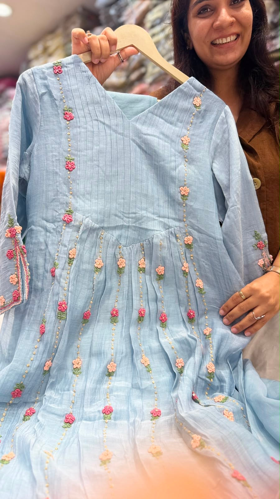 The Floral Cadence - Mul Chanderi Luxe