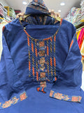 Indigo in Contrast – Printed Suit Set