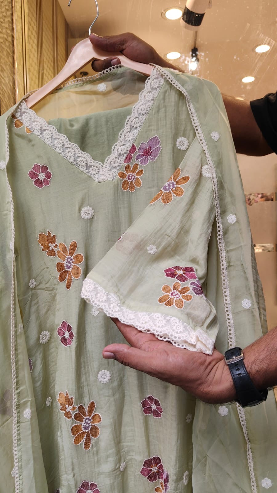 ~ Wisteria & Lace — Mul Chanderi Couture ~