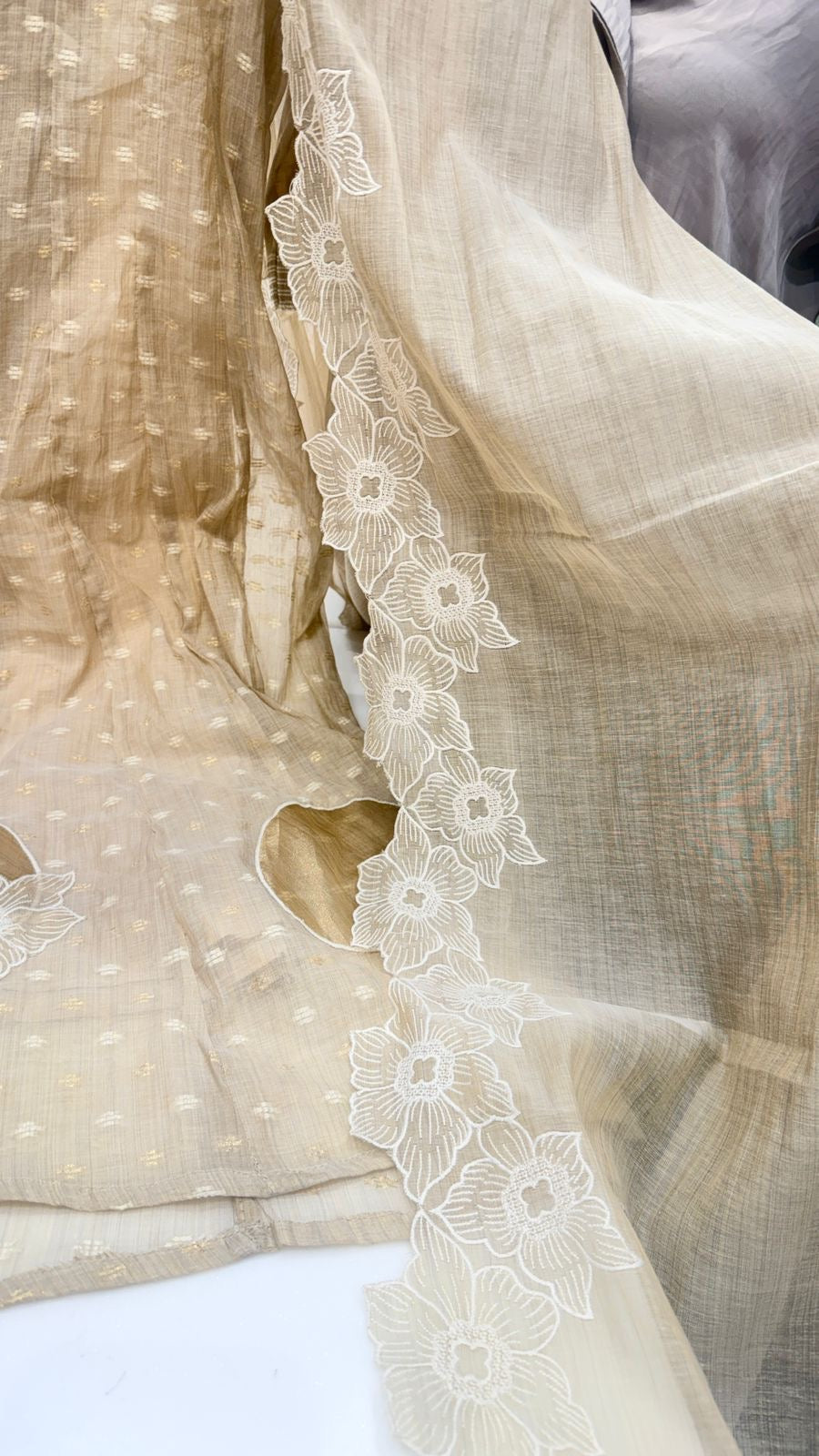 Camilla Jamdani Mul Chanderi Suit Set