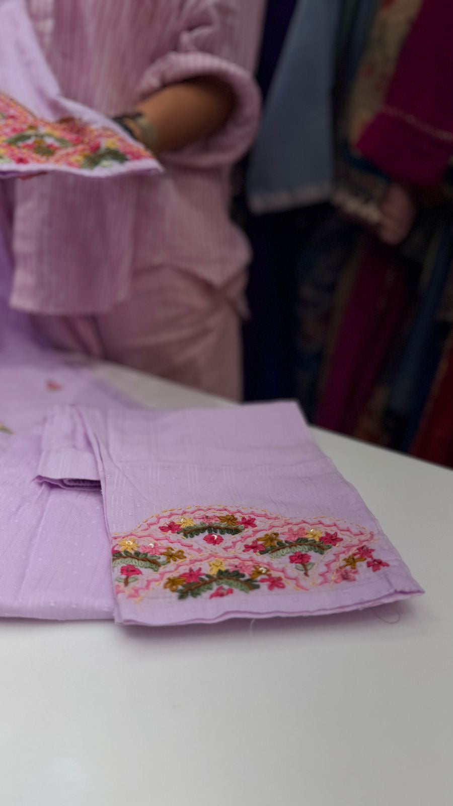 Embroidered Pastels Story