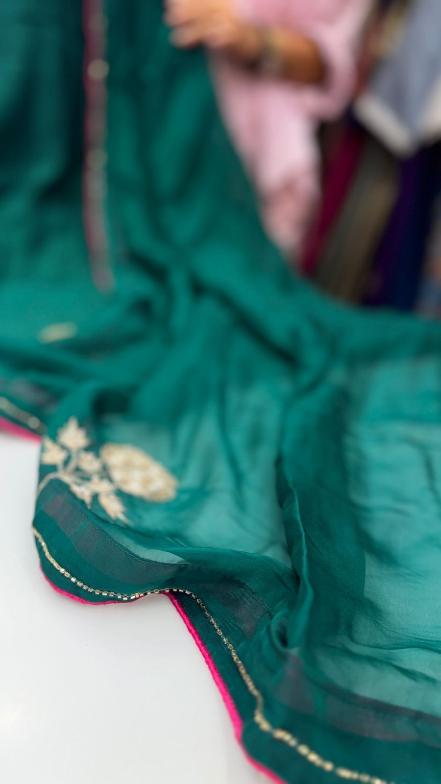 Emerald & Mocha Mul Chanderi Grace Set