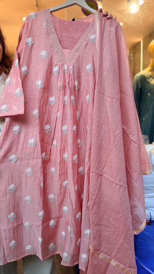 Dreaming in Blush Tones ~ Mul Chanderi
