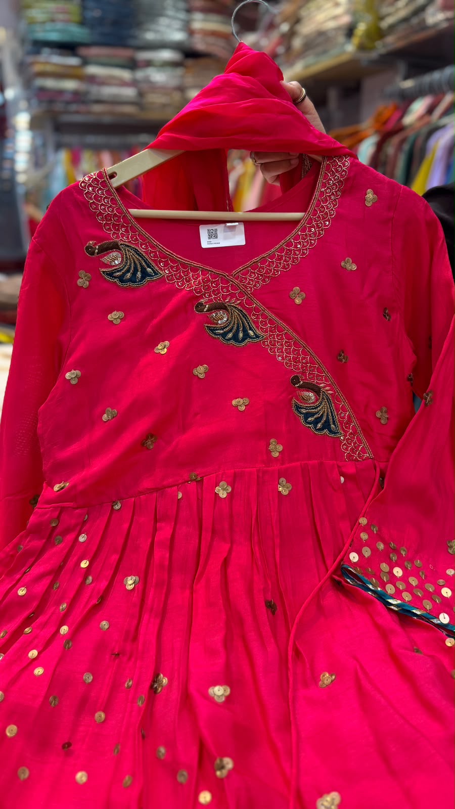 The Peacock Waltz – Festive Angrakha Palazzo Set✨