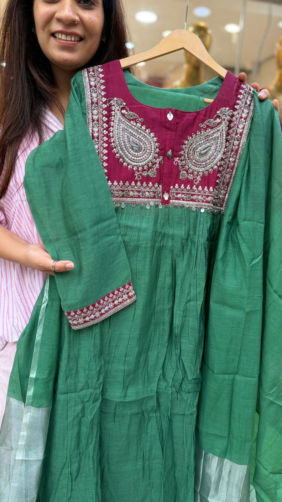 The Paisley Has a Party – Mul Chanderi Suit Set