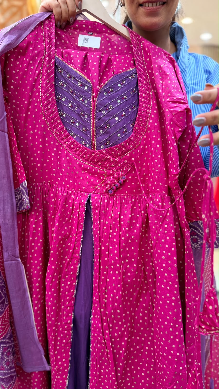 The Bandhani Geometry – Anarkali Suit Set ⭐