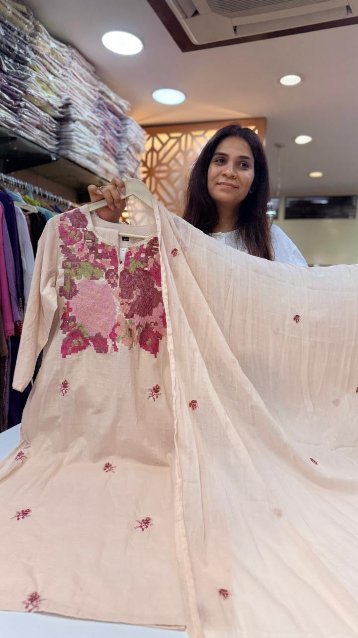 Gulrang Series —Cross Stitched Suit Set