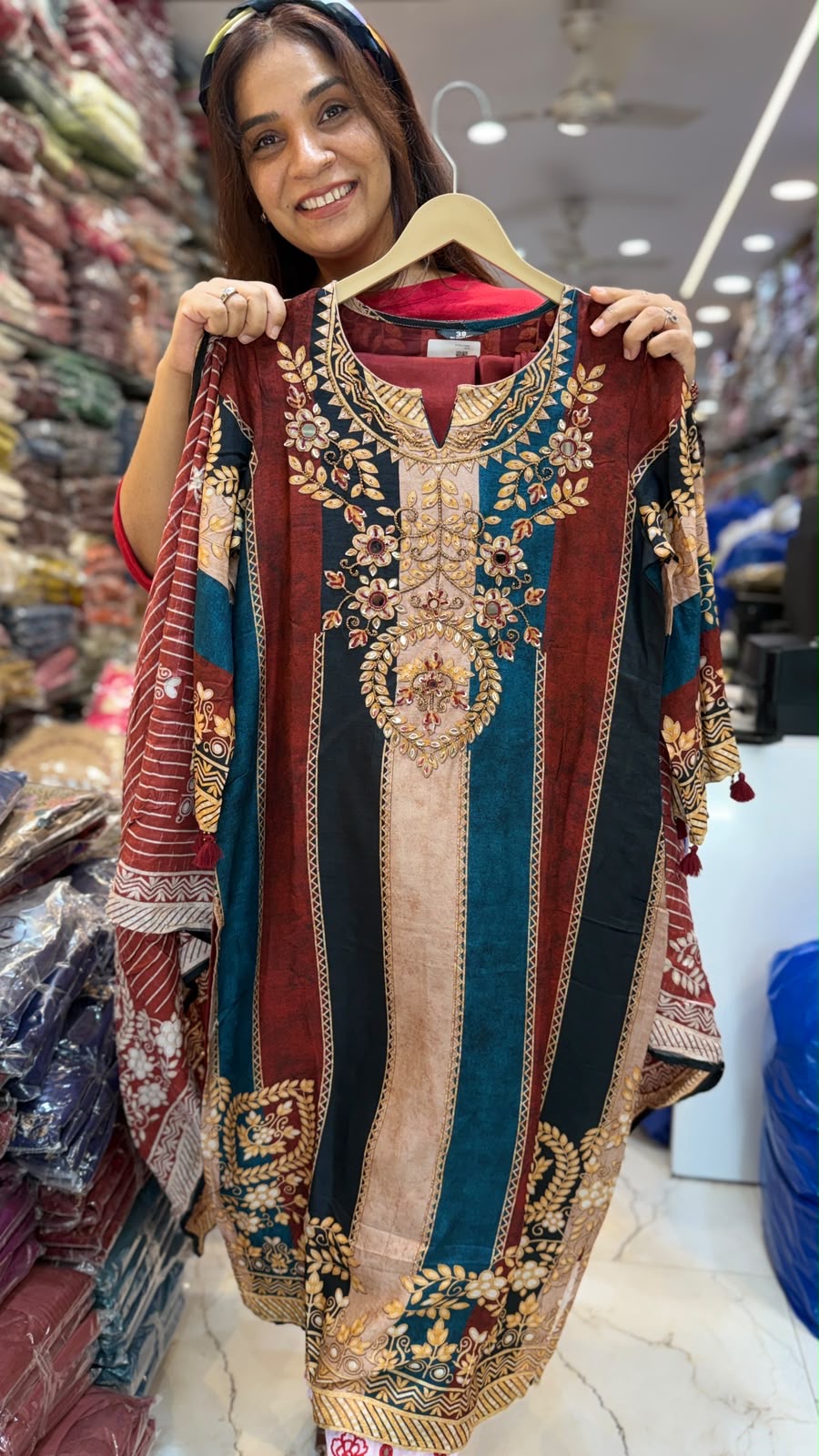 The Heirloom Stripe – Embellished muslin silk