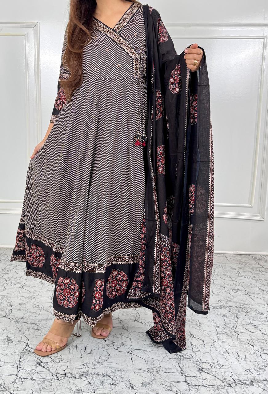 Black Angrakha Anarkali