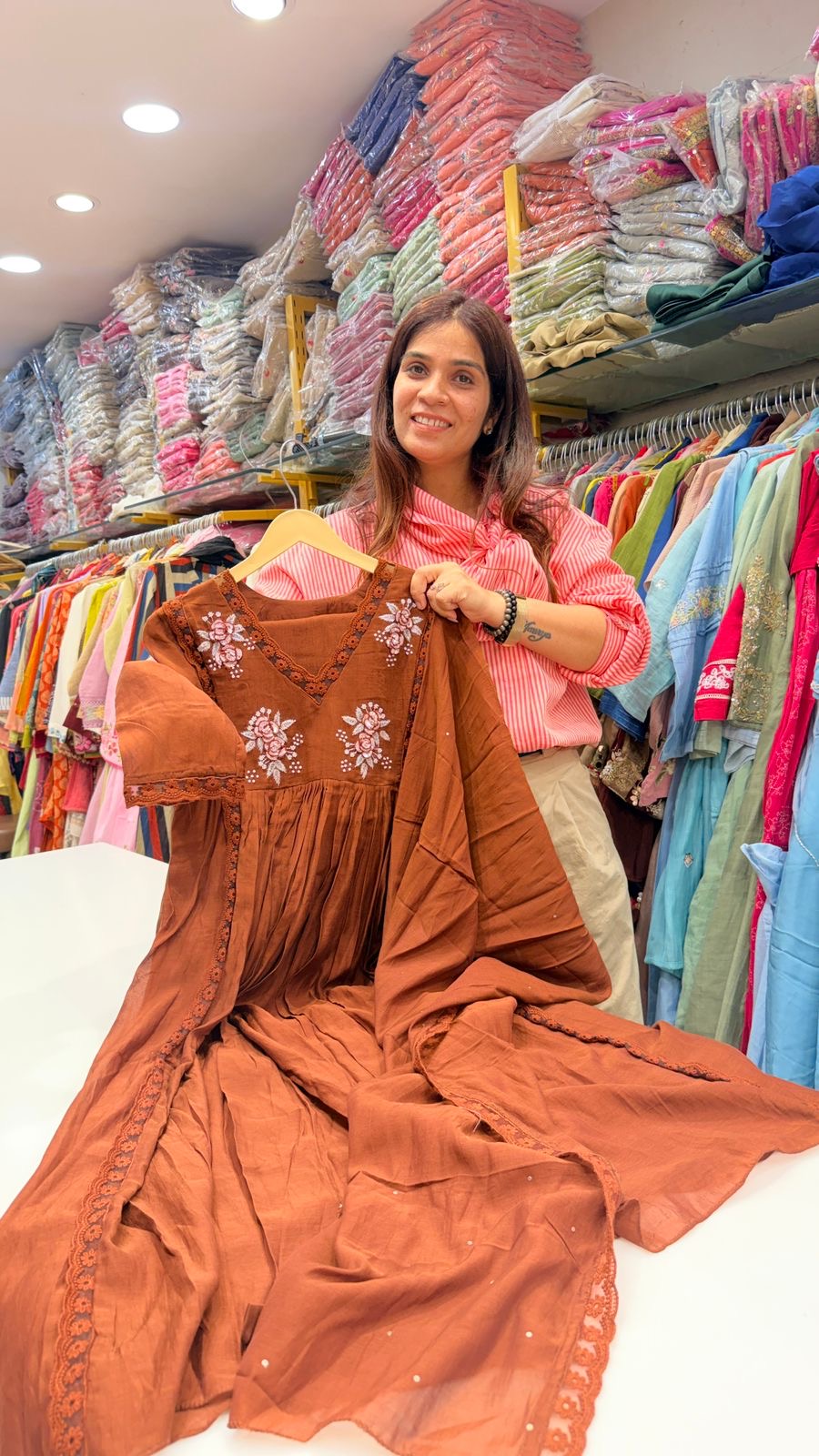 Rosé Thread Mul Chanderi Series