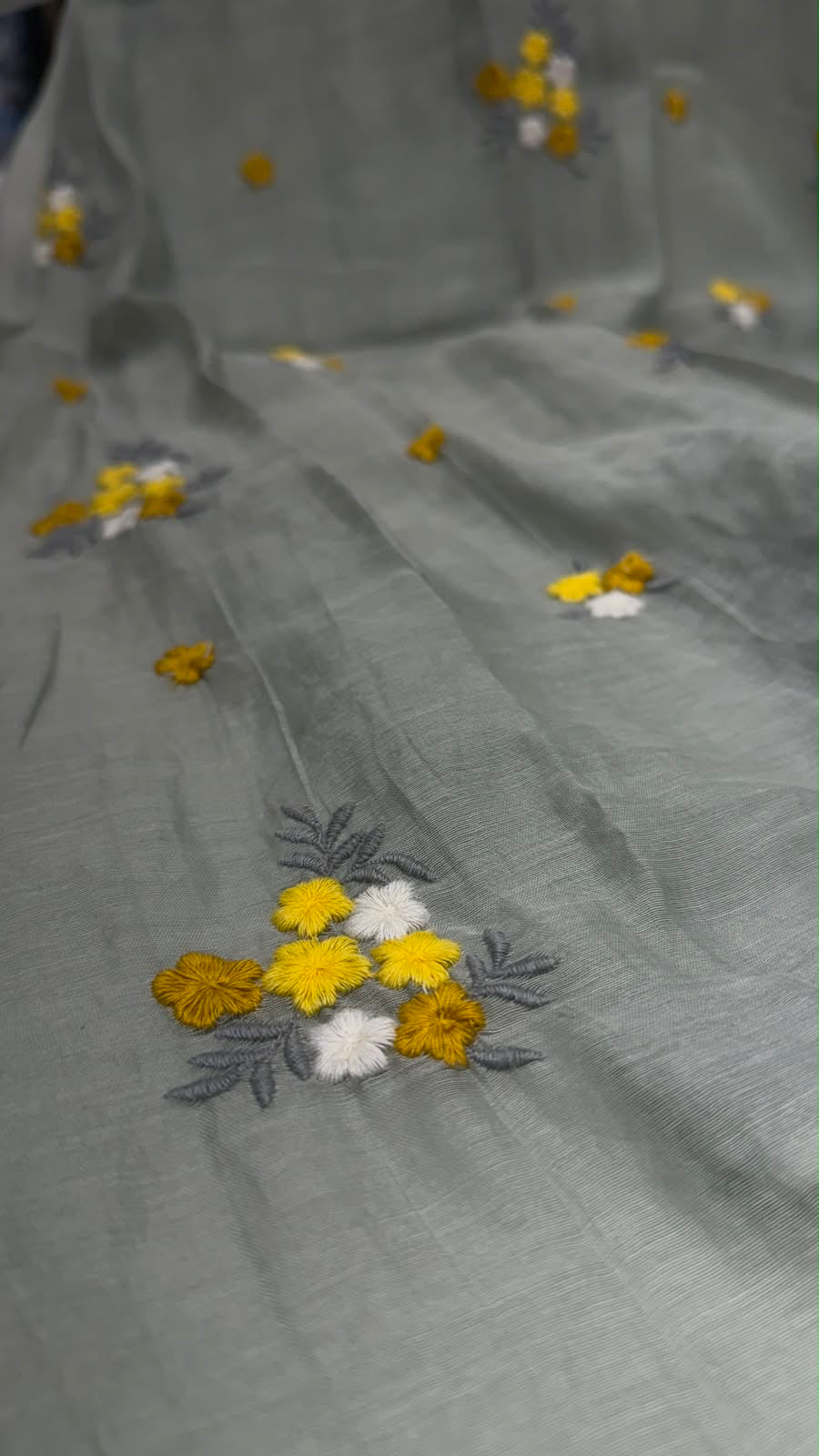 Pista Petals Mul Chanderi Set