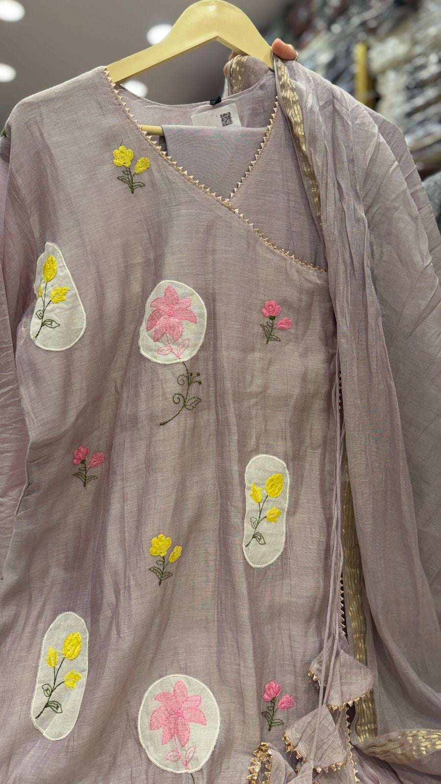 Willow Wrap Angrakha Mul Chanderi Suit Set