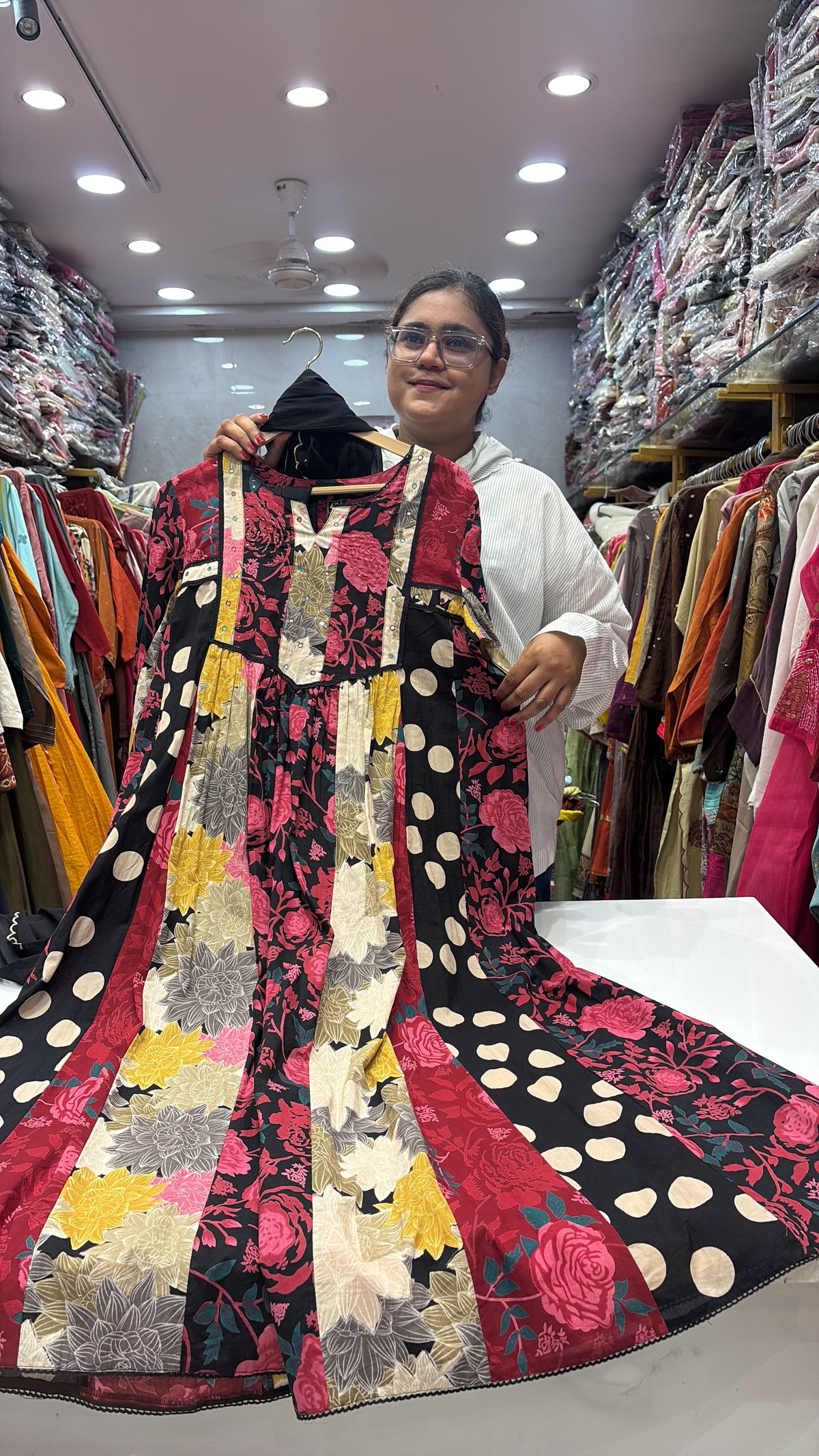 Prints That Refuse to Match – Flared Anarkali