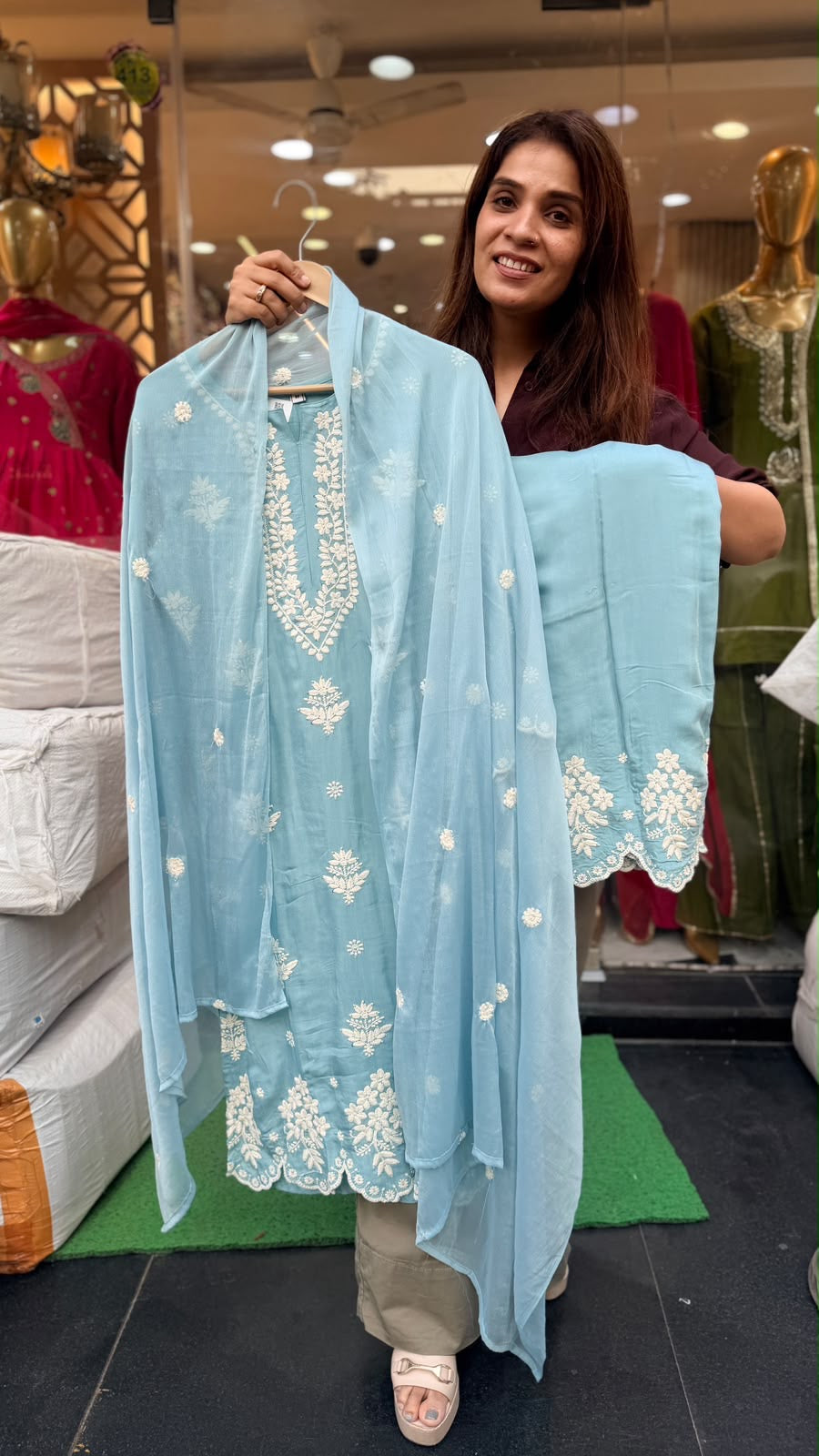 The Art of Soft Elegance – Pure Masleen Embroidered Suit Set