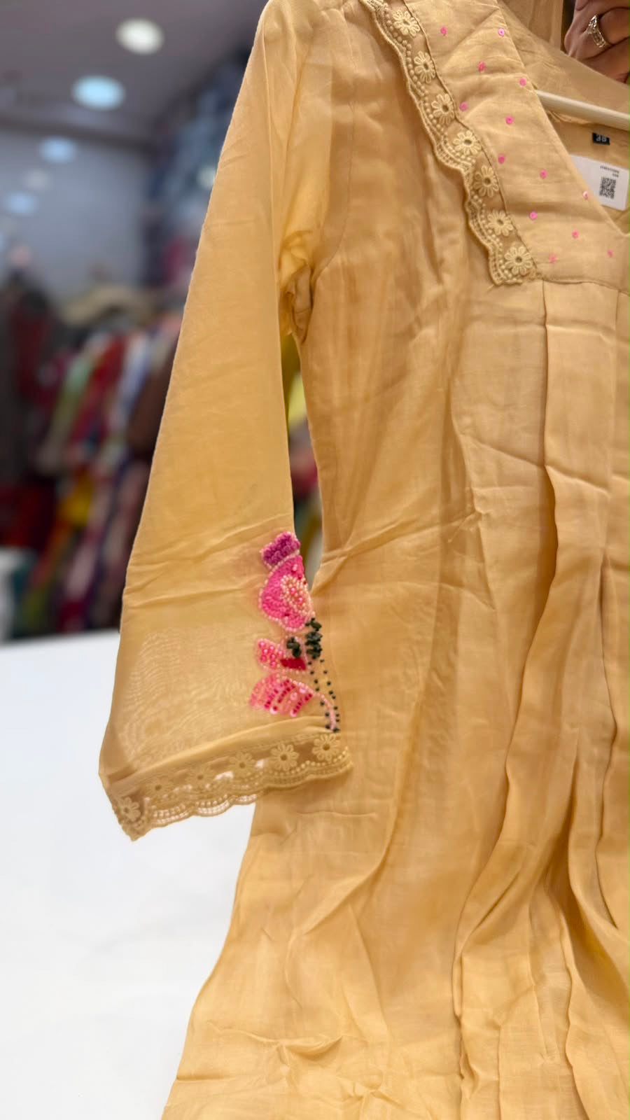 Amber Orchard Mul Chanderi Collection