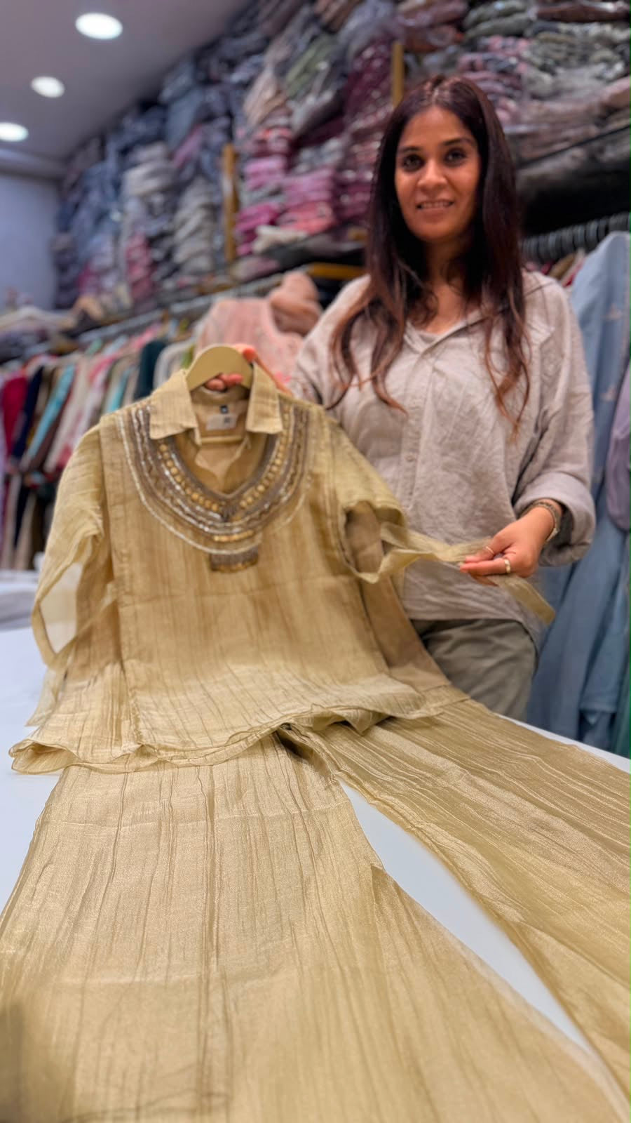 Golden Mirage – Glacier Tissue Co ord Set