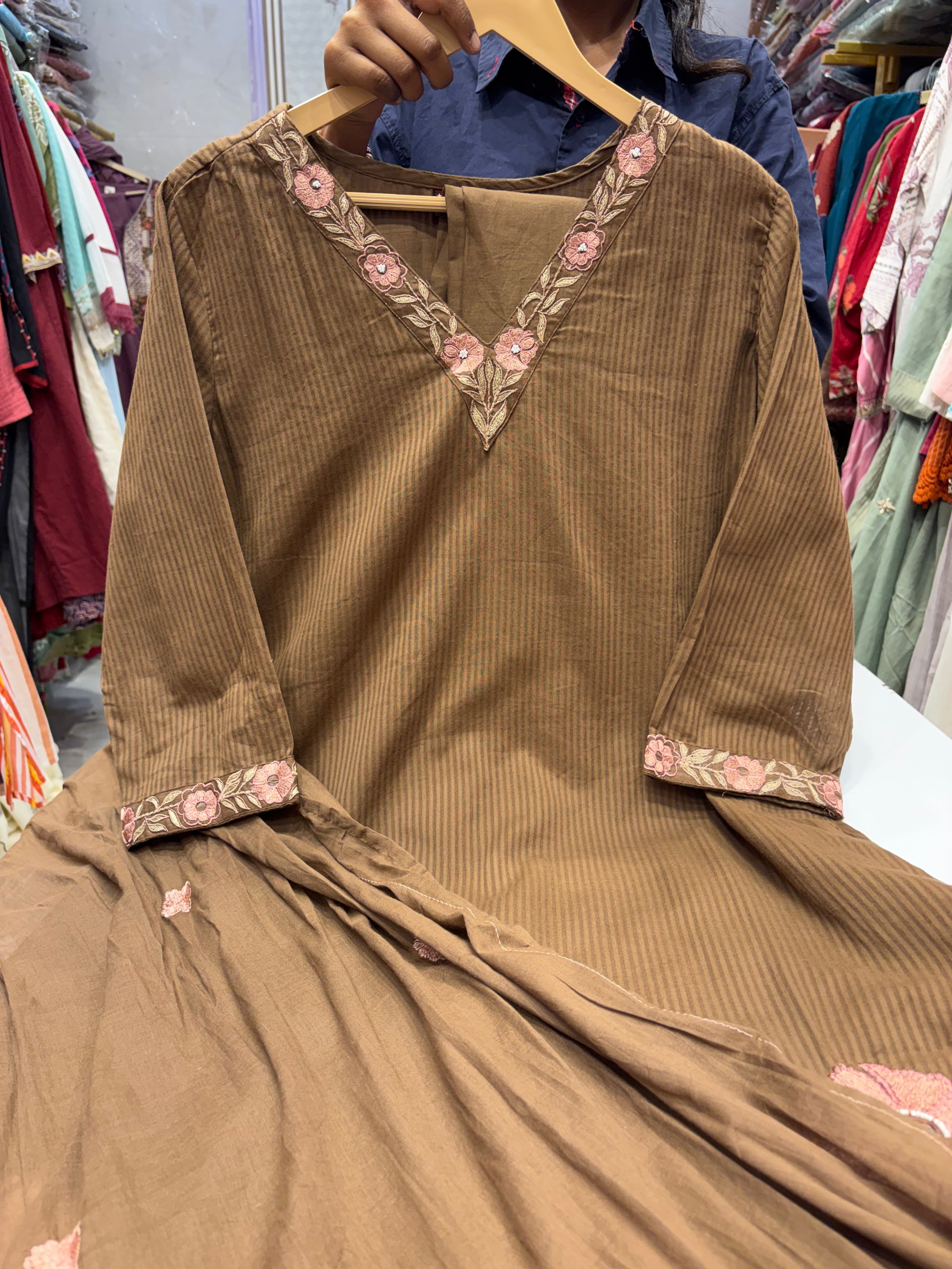 Cocoa Blossom – Embroidered Suit Set