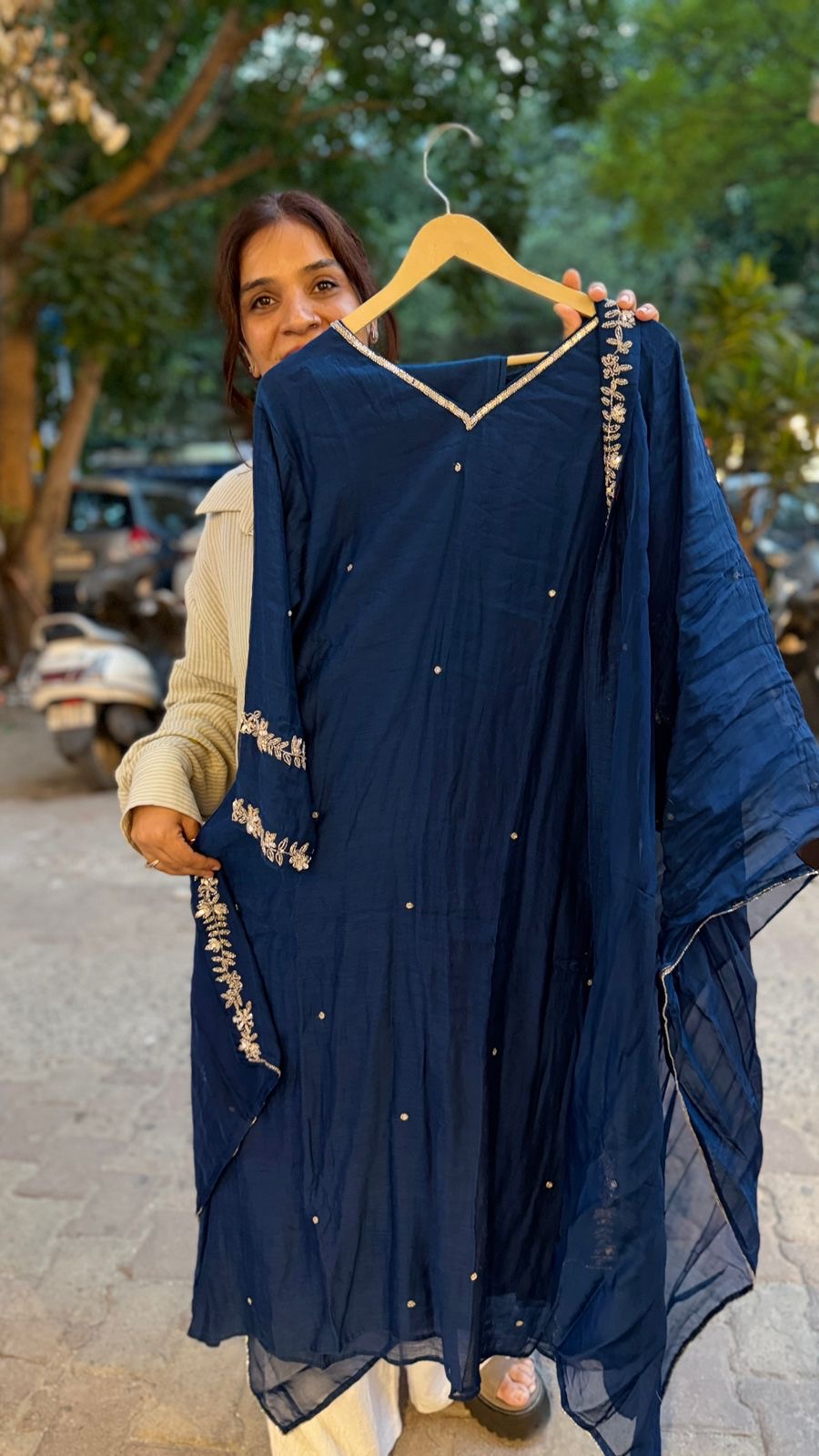 Starlit Grace Mul Chanderi
