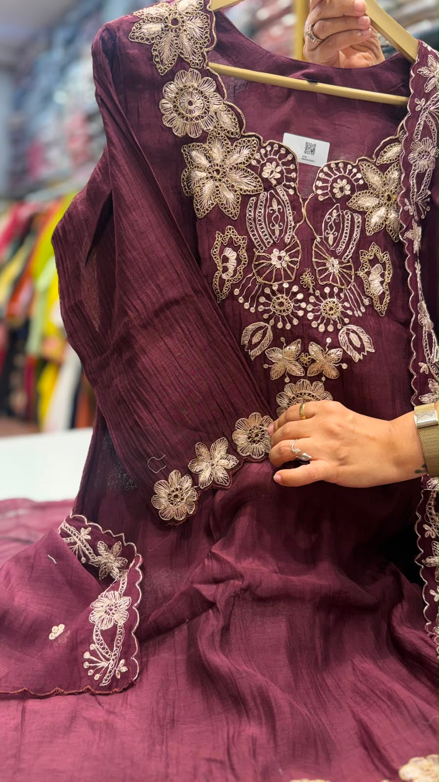 The Burgundy Heirloom— Mul Chanderi Royale