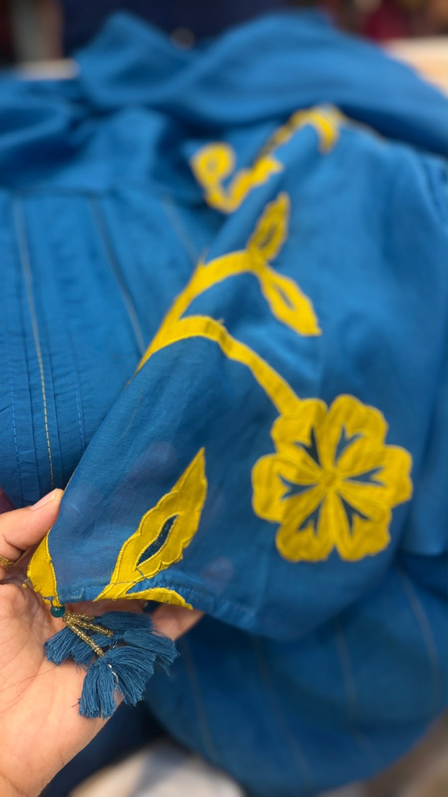 Blue, With a Twist – Cutwork Dupatta Set