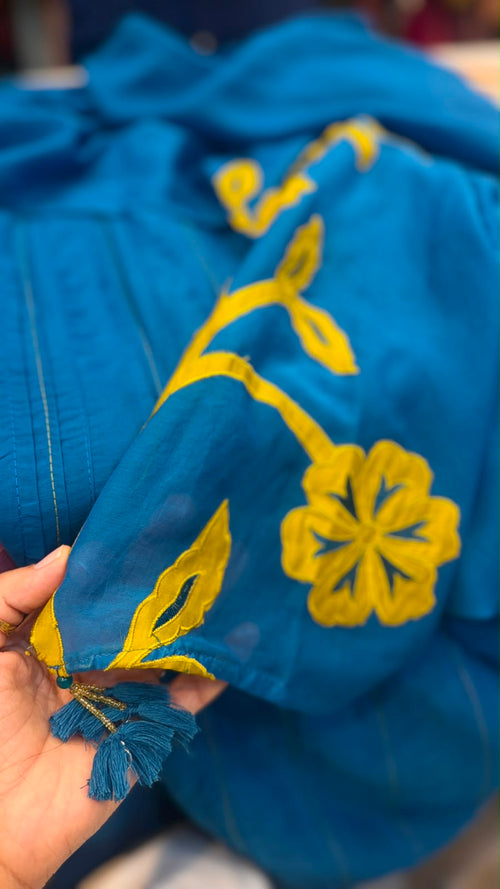 Blue, With a Twist – Cutwork Dupatta Set