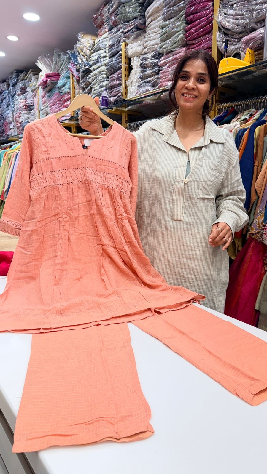 Peachwood Poise Kota Doria Co-ord