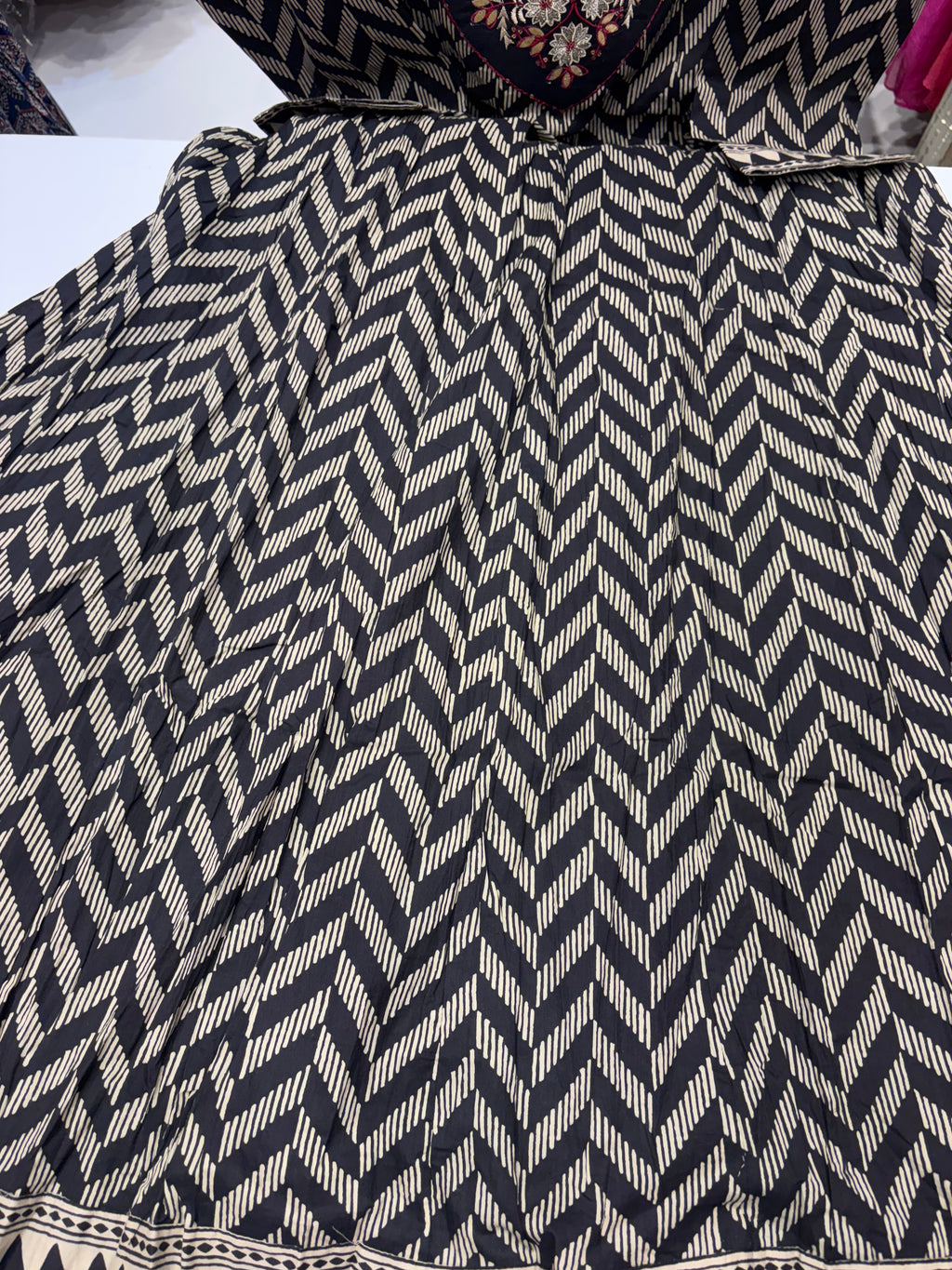 The Chevron Canvas – Printed Flared Anarkali