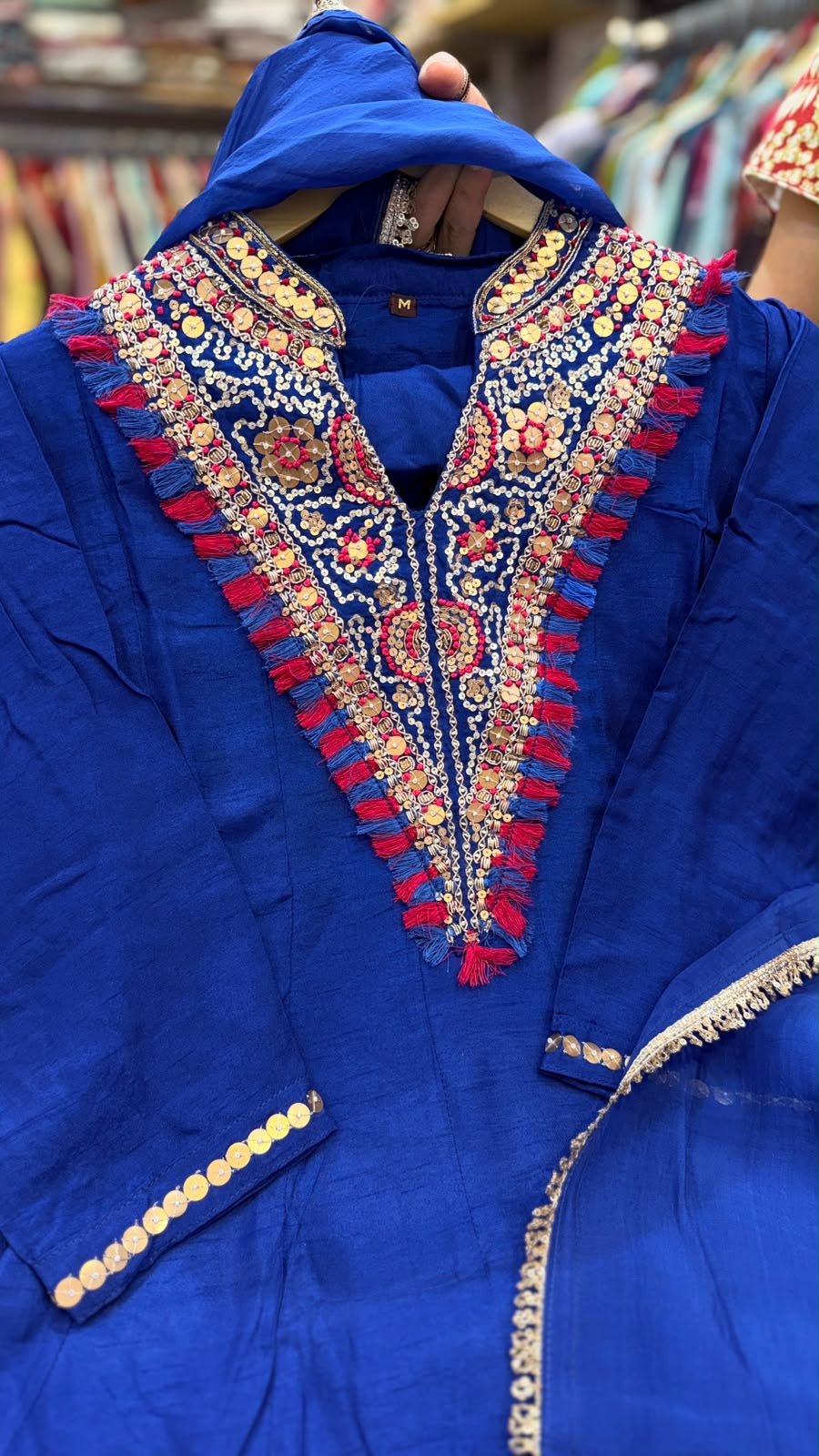 The Colour Contrast Affair – Embroidered Festive Suit Set