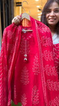 Rouge Monsoon Cotton Leheriya Suit Set