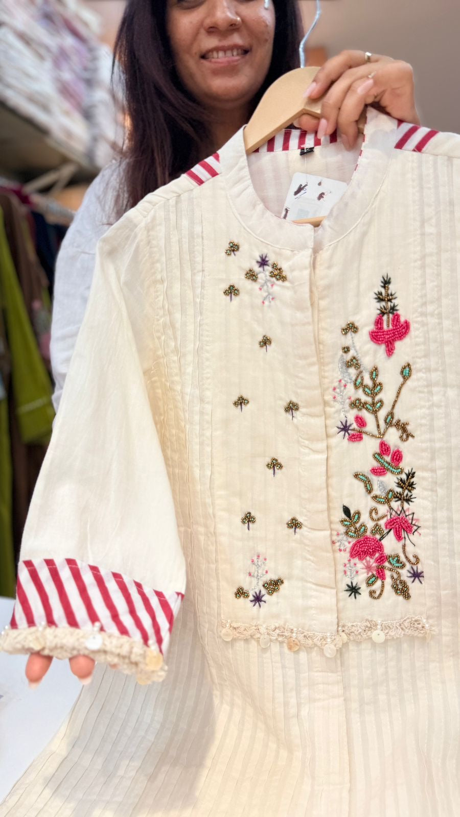 Blush Flora Ivory Kurta Set