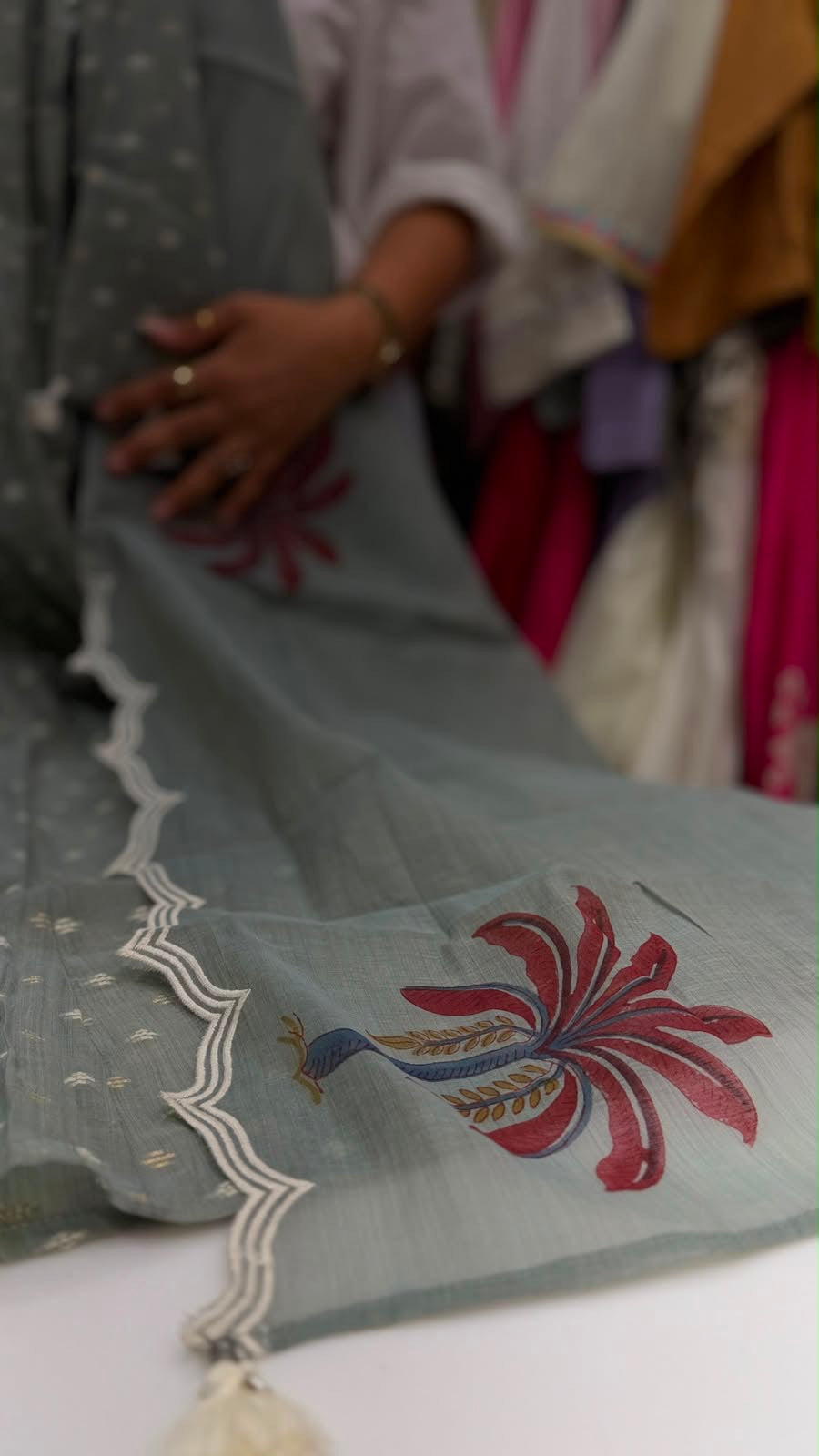 Sage Mehfil Mul Chanderi Set