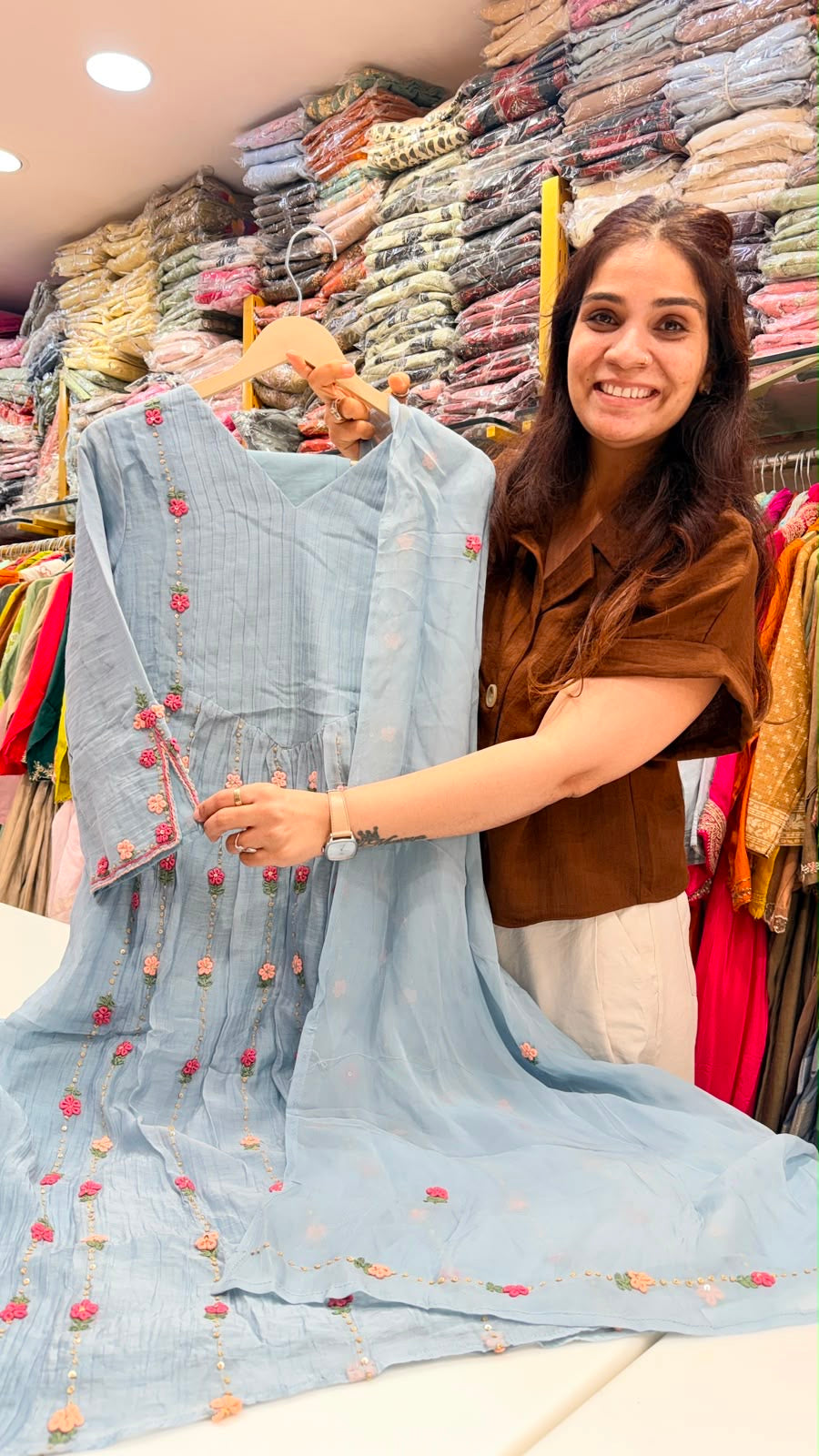 The Floral Cadence - Mul Chanderi Luxe