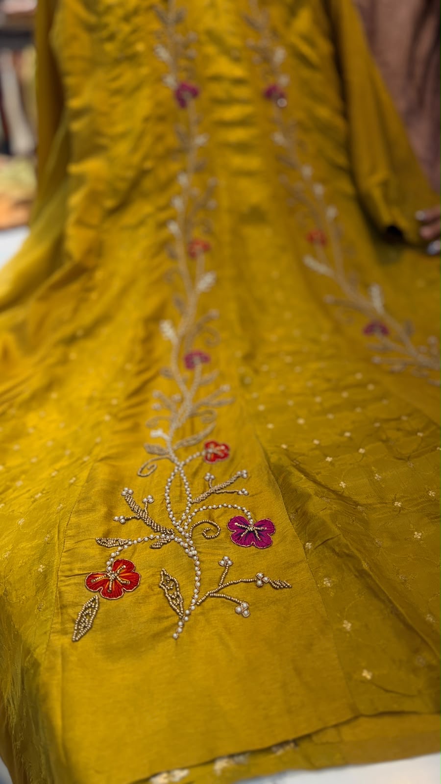 Floral Framework – Mul Chanderi Suit Set