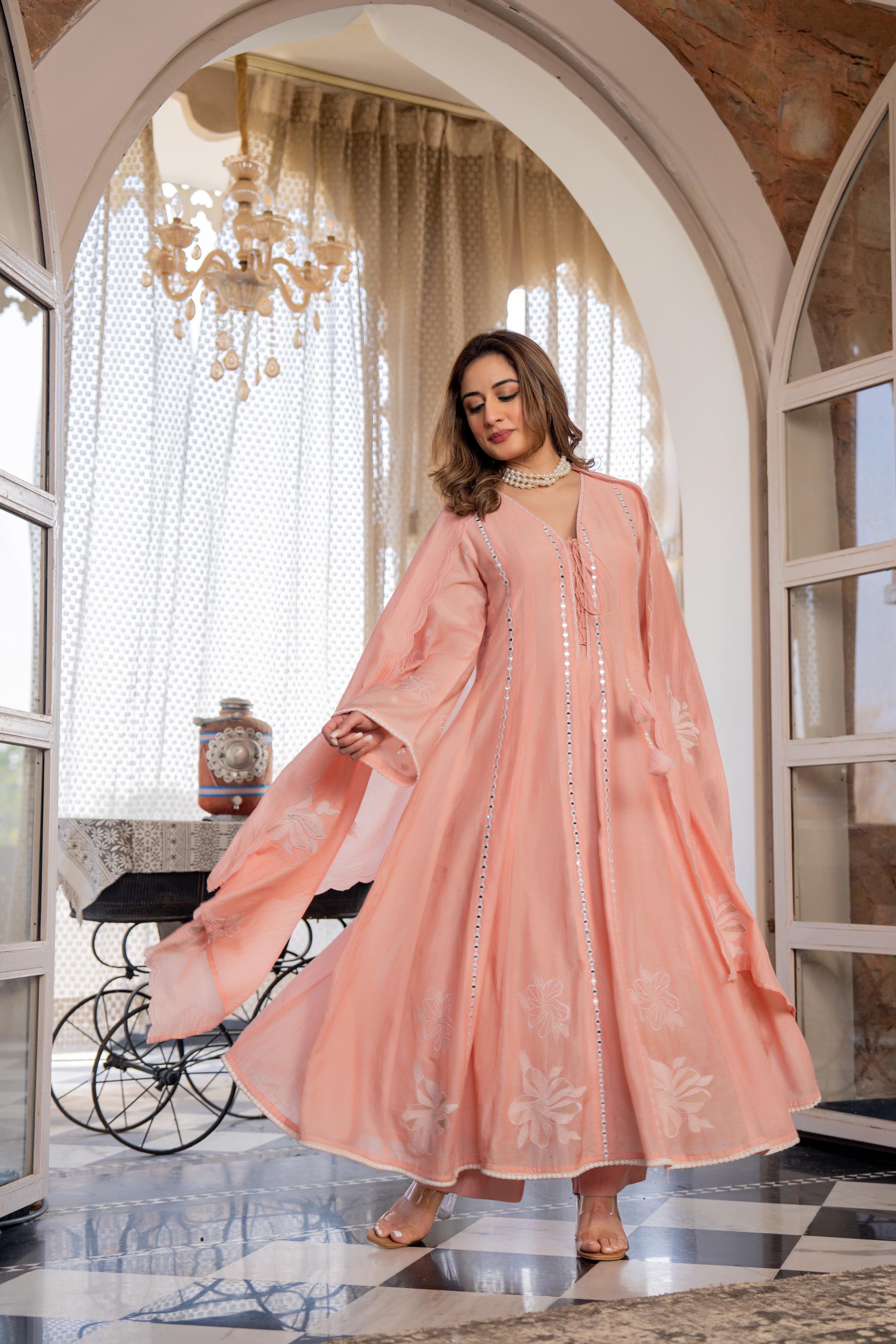 Peach Haze Muse—Mul Chanderi