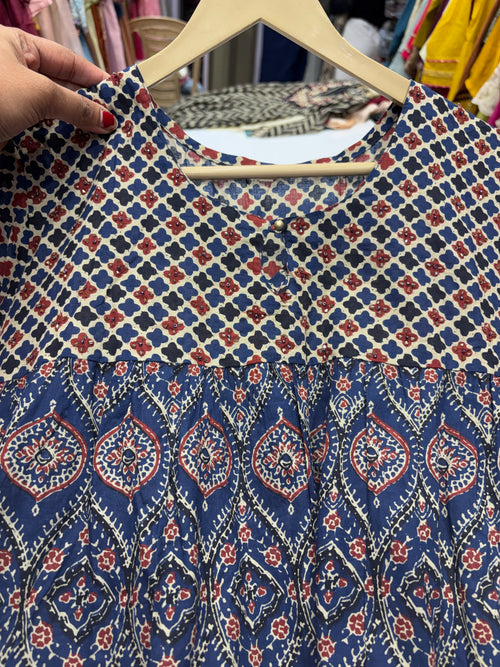 Indigo Rhythm – Printed Tiered Anarkali Dress