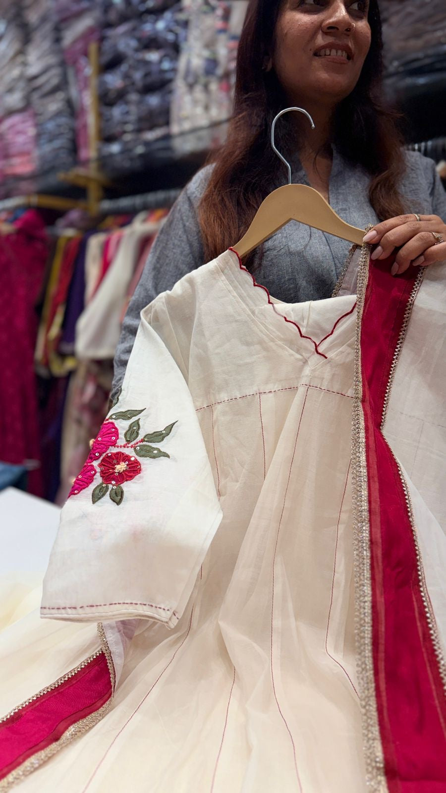 Ivory Radiance Mul Chanderi Suit Set