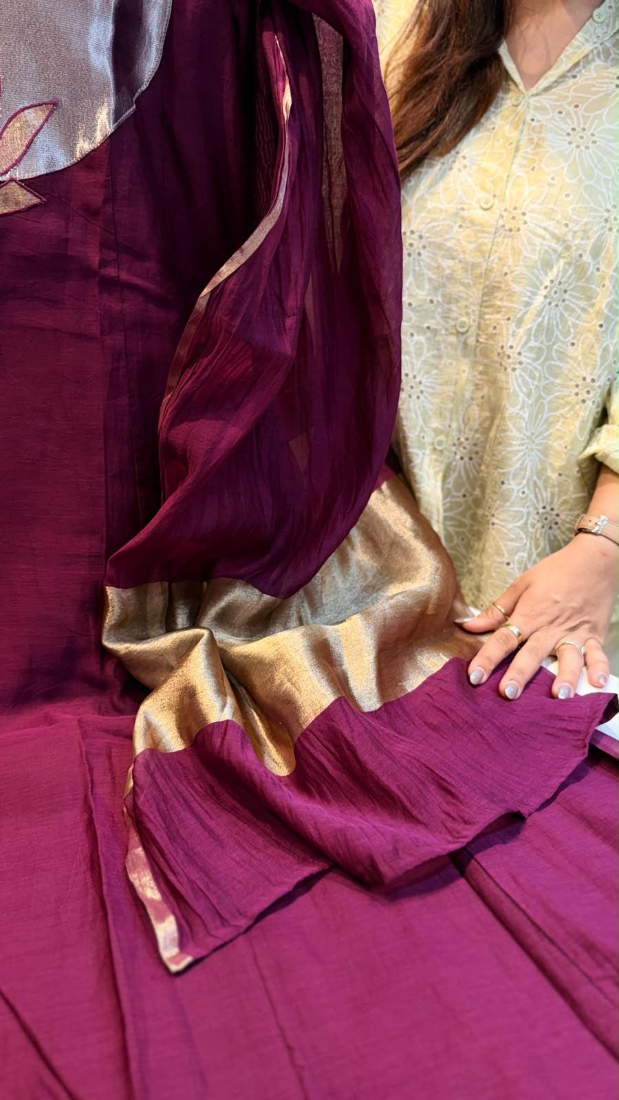 The Lotus Line – Mul Chanderi Suit Set