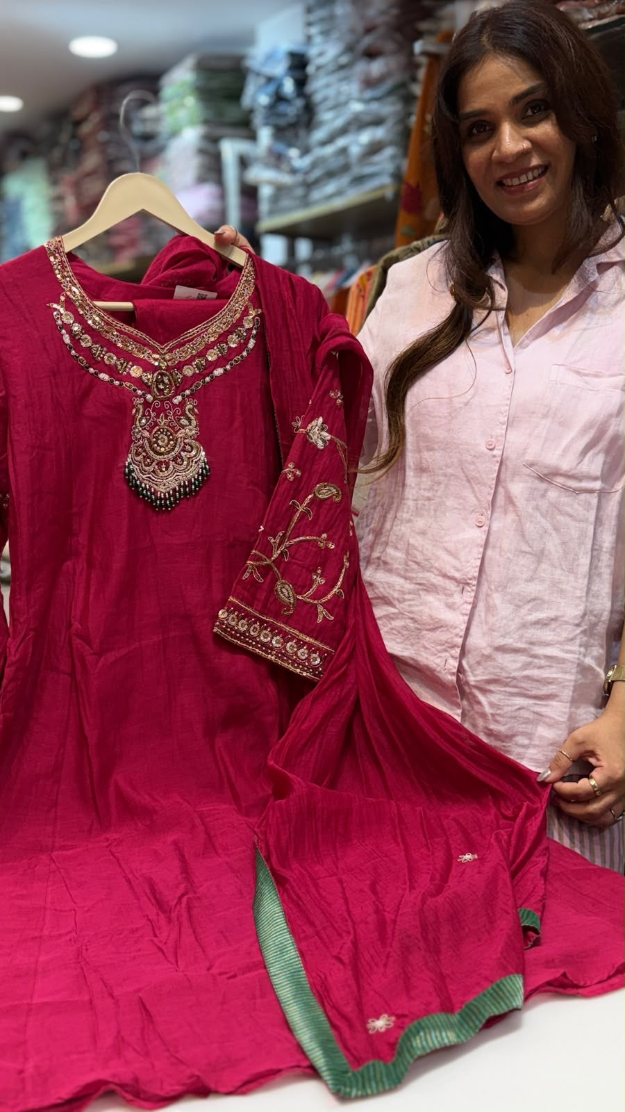 The Palace Detail – Mul Chanderi Suit Set