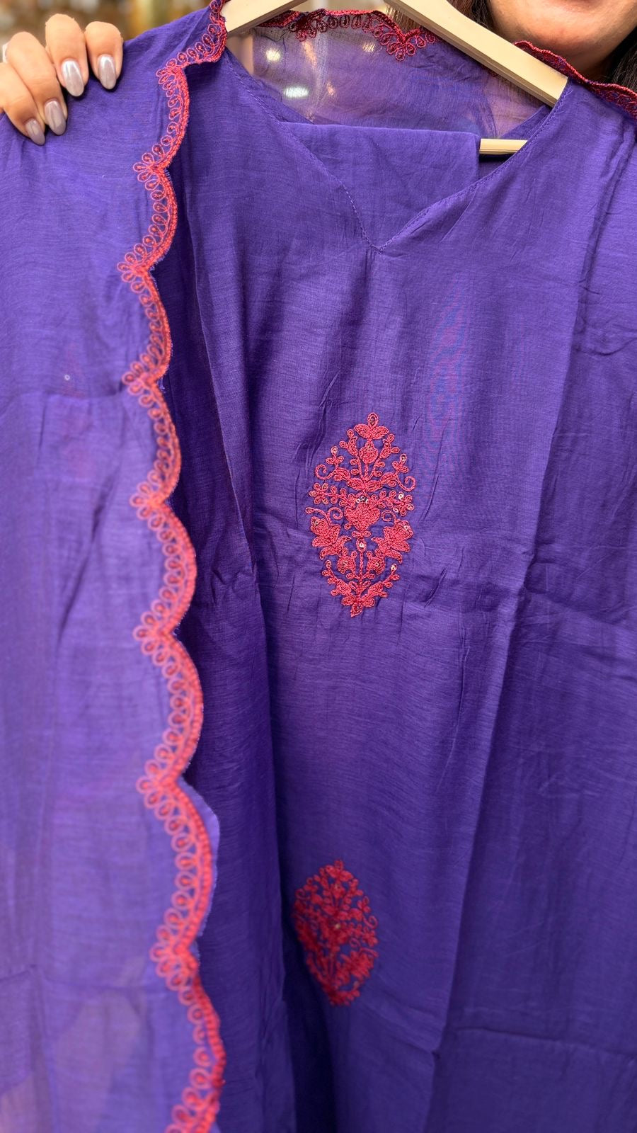 The Colour Correspondence – Mul Chanderi Suit Set