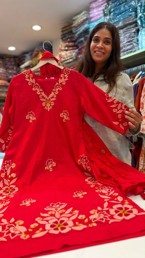 A Garden Set Ablaze – Embroidered Suit Set