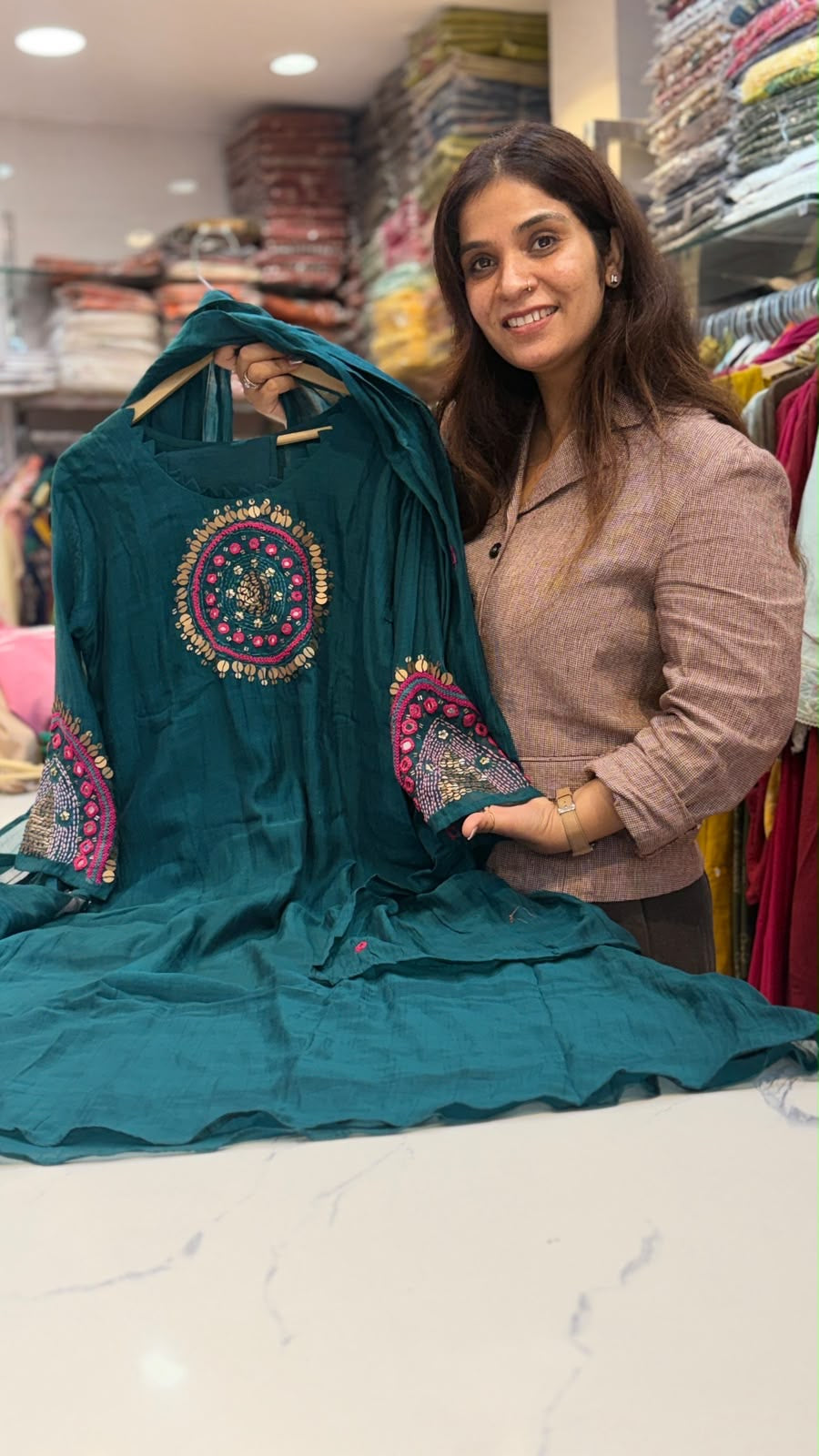 The Circle Has It – Mul Chanderi Suit Set