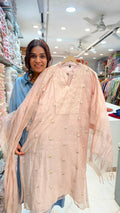 Blush Petaline Mul Chanderi Suit Set