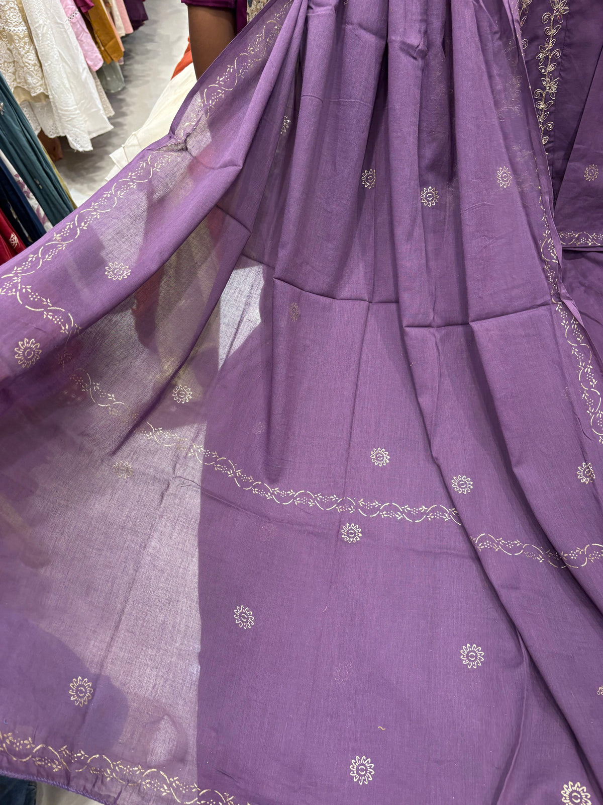 Title: Plum in Full Bloom – Anarkali Suit Set