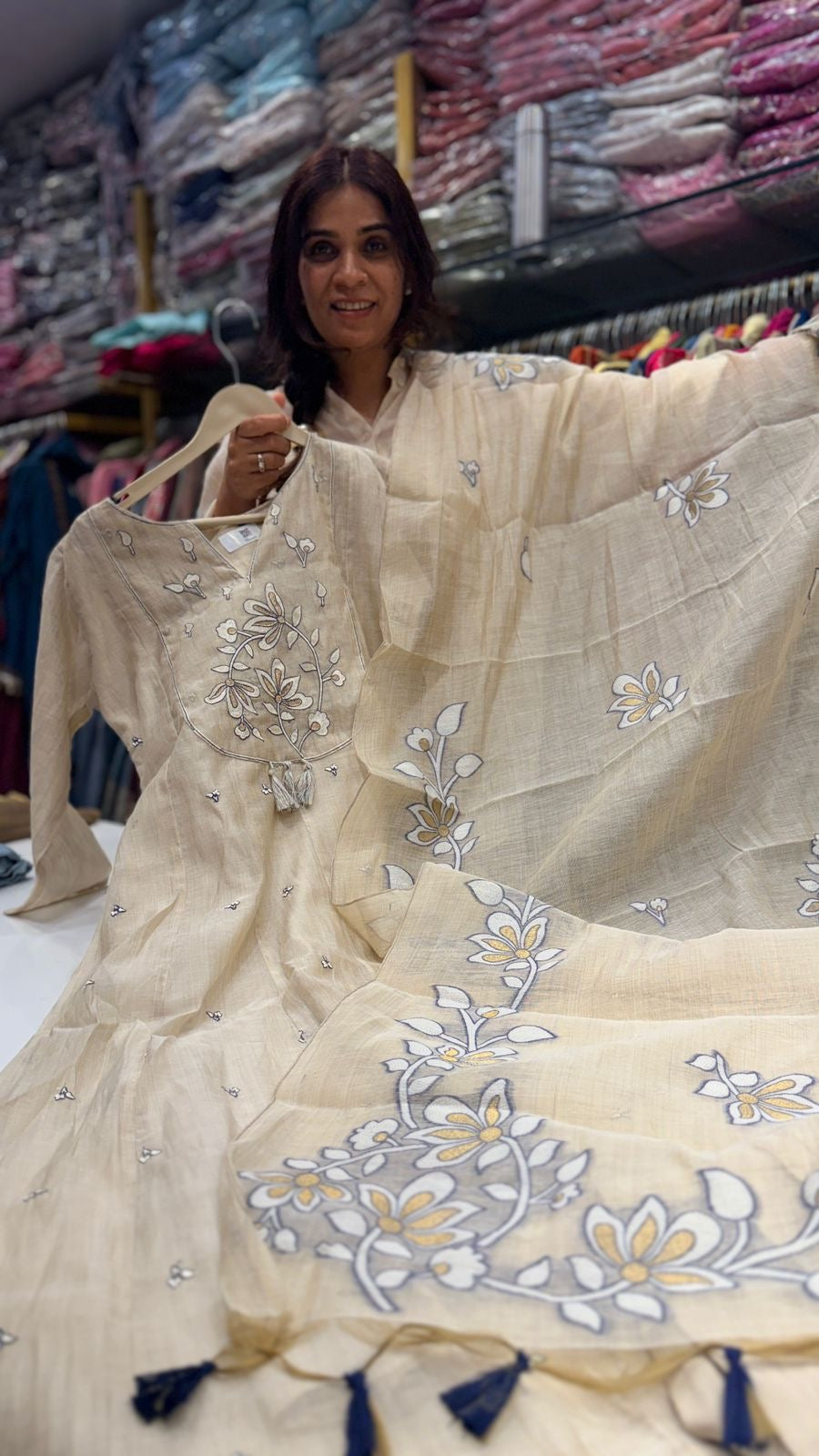 Ivory Gulmarg Mul Chanderi Set ~ Luxe
