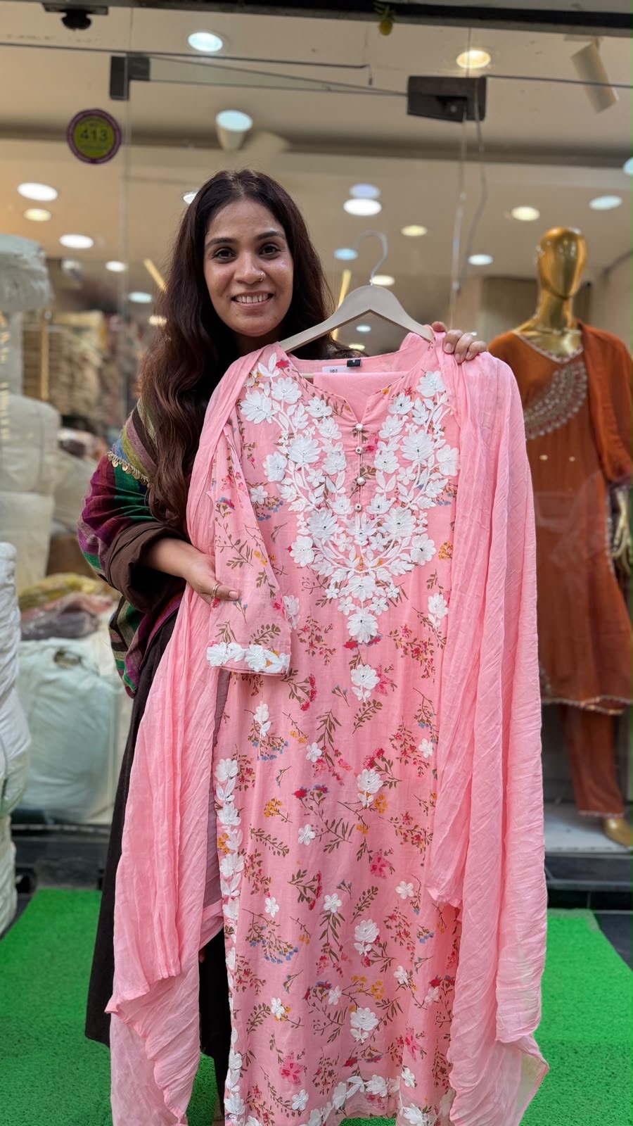Petal Symphony Embroidered Suit Set