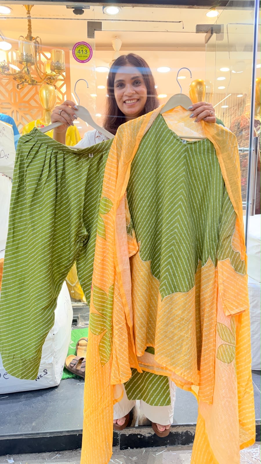 The Colour Detour – Banarasi Kota Doria Farsi Set