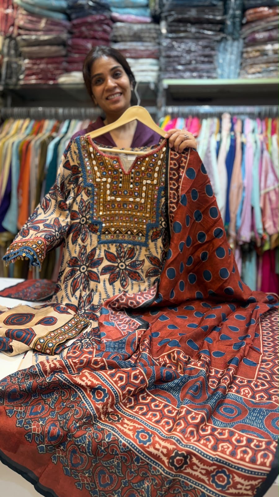 Nomad Heirloom – Mirrorwork Kalamkari Suit Set