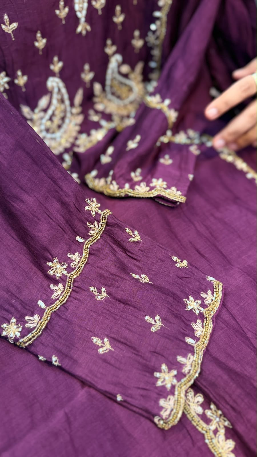 Two Shades of Splendour – Embroidered Festive Suit Set ✨